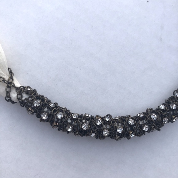 Nordstrom White Fabric and Rhinestone Necklace - Picture 4 of 7